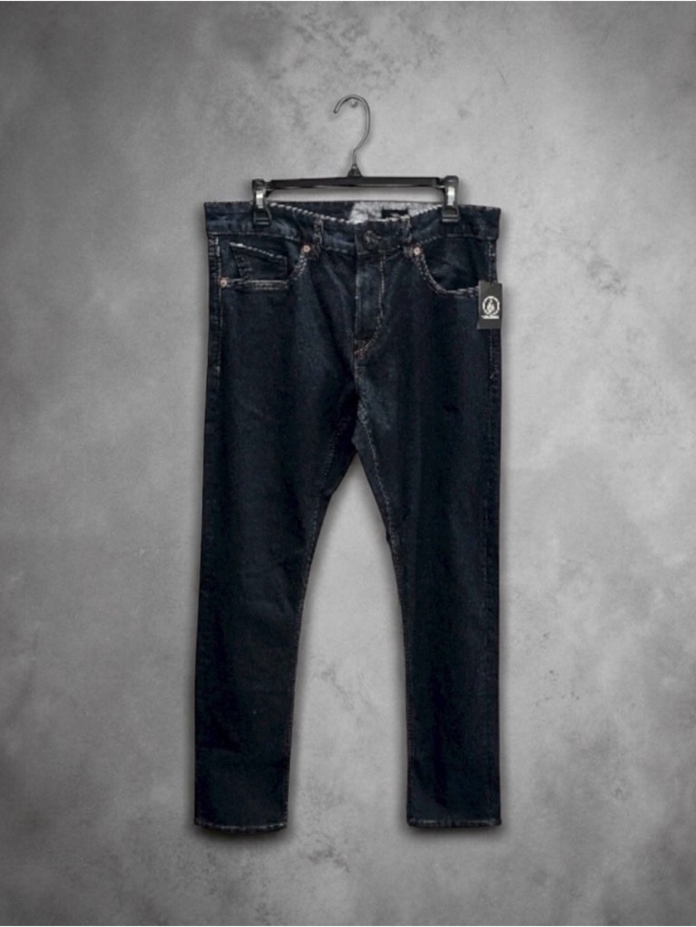 New Volcom Vorta Slim Straight Jeans Blue Mens 36x32